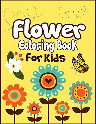 Flower Coloring Book for Kids 50+ Cute Flowers Drawing and Coloring Fun Activity Kids Book