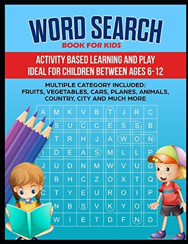 Word Search Book Word Search Book for Kids ( Animal, Country, Fruits, Shapes and Many More Categories)