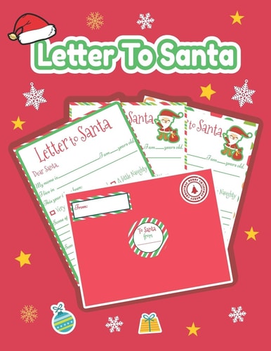 Letter to Santa Letter to Santa: Kit with Stickers and Red Envelopes to Write a Letter to Santa Claus for Kids -7 Letters with Stickers and Envelop - Christmas Wish List Holiday for Kids, Gift Idea for Boys and Girls