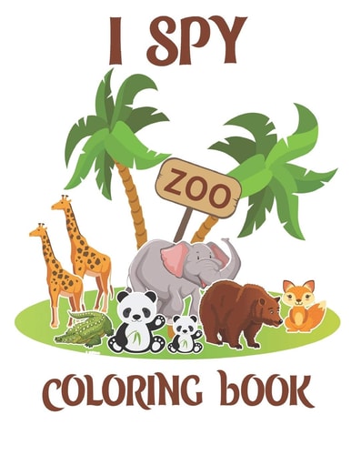 I Spy Zoo Coloring Book Animal Coloring Book For Kids And Adult, Fun Coloring Book,50 Different Animal Pages 8.5X11 Inches.