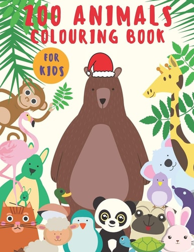 Zoo Animals Colouring Book For Kids (Great Gift for Boys & Girls)