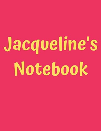 Jacqueline's Notebook Pink Cover, College Ruled, 100 Sheets, 8.5" X 11" (Letter Size), White Paper