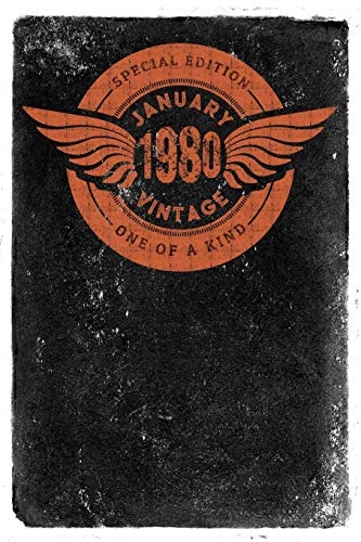 1980 January: 40 Years Special Edition Retro 40 Birthday Gift! 6 X 9, Dot Grid, 110 Pages