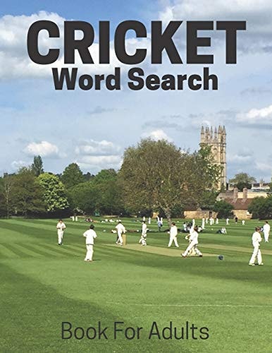 Cricket Word Search Book For Adults Large Print Cricket Fans Gift Puzzle Book With Solutions