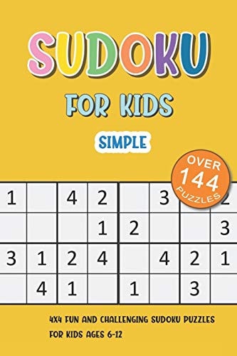 Simple Sudoku For Kids 4x4 Fun And Challenging Sudoku Puzzles for Kids Ages 6-12
