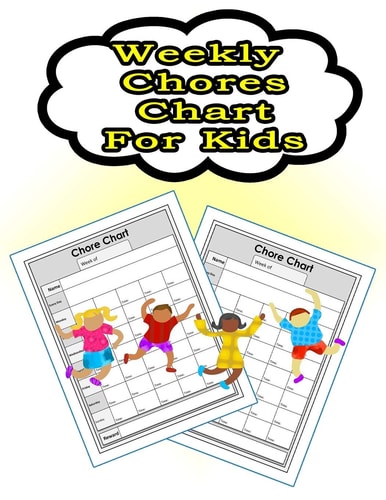Weekly Chores Chart for Kids 110 Pages, 13 Months of Weekly Chores Checklists For Kids - Chart Book To Write In For Kids