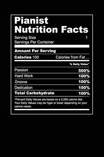 Pianist Nutrition Facts Grab This Product for a Pianist Who Wants to Share His Nutrition Facts with Everyone. This Is the Diet of a Musician. 6 X 9 Inches - 100 Pages