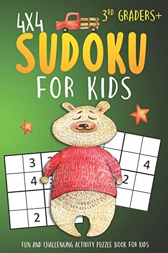 Sudoku For 3rd Graders 4x4 Sudoku Puzzle Books For Kids, Boys, Girls Large Print - The Beginners Brain Games For Weekend Or Travel