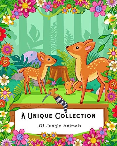 A Unique Collection Of Jungle Animals Coloring Book for Kids, Adults and Seniors with Bad Eye Sight