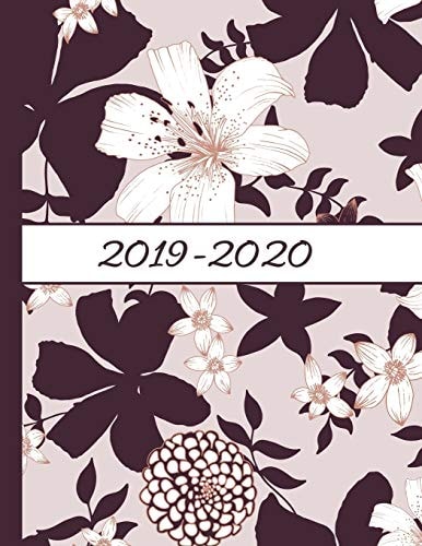 Lesson Plan Books for Teachers 2019-2020 Pretty Flower Lilies Daily Weekly Monthly