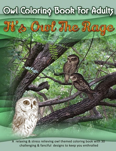 Owl Coloring Book For Adults It's Owl The Rage: A Relaxing & Stress Relieving Owl Themed Coloring Book with 30 Challenging & Fanciful Designs to Keep You Enthralled