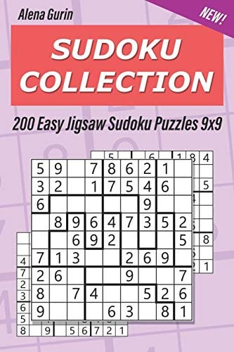 Sudoku Collection 200 Easy Jigsaw Sudoku Puzzles 9x9