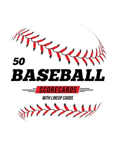 50 Baseball Scorecards With Lineup Cards 50 Scoring Sheets For Baseball and Softball Games