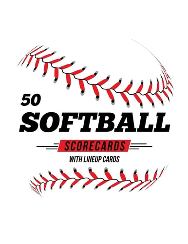 50 Softball Scorecards With Lineup Cards 50 Scoring Sheets For Baseball and Softball Games