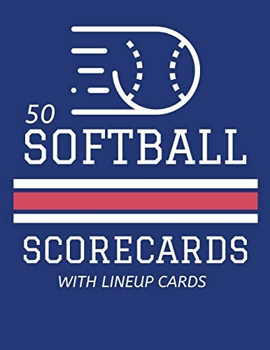 50 Softball Scorecards With Lineup Cards 50 Scoring Sheets For Baseball and Softball Games (8.5x11)