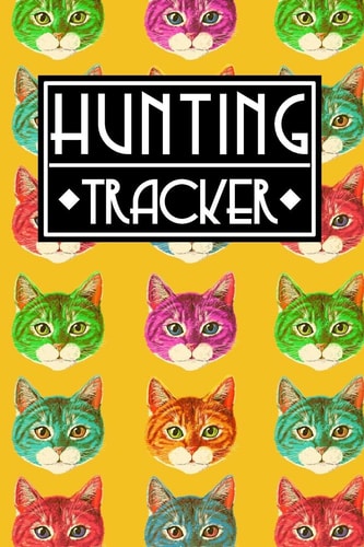 Hunting Tracker Cute Colorful Animal Cat Pattern in Yellow Cover Gift