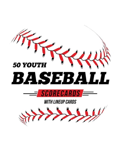 50 Youth Baseball Scorecards With Lineup Cards 50 Scorecards For Baseball and Softball