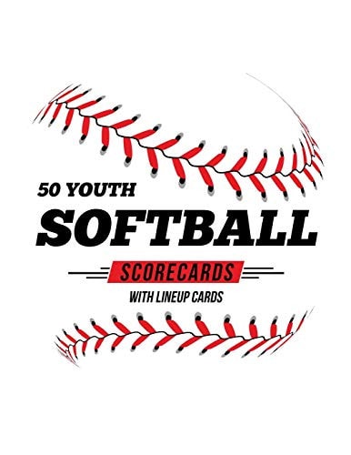 50 Youth Softball Scorecards With Lineup Cards 50 Scorecards For Baseball and Softball