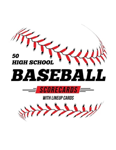 50 High School Baseball Scorecards With Lineup Cards 50 Scorecards For Baseball and Softball