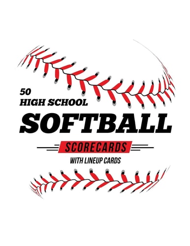 50 High School Softball Scorecards With Lineup Cards 50 Scorecards For Baseball and Softball