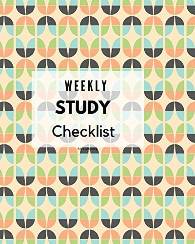 Weekly Study Checklist Retro Pattern Design Cover (8 X 10 Inches) 120 Pages