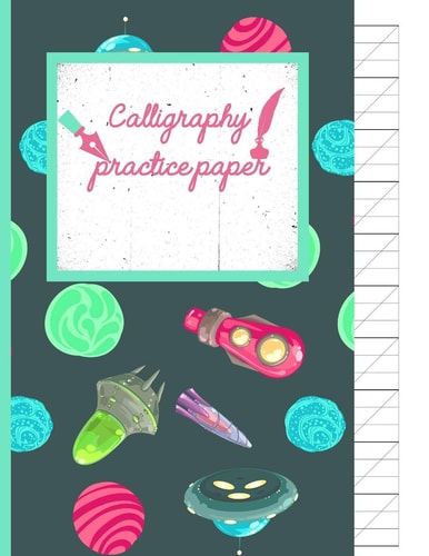 Calligraphy Practice Paper Gifts for Space Lovers; Cute & Elegant Oracle Space UFO Hand Writing Workbook with Practice Sheets for Adults & Kids to Write In.