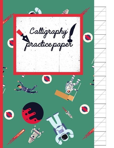 Calligraphy Practice Paper Gifts for Space Lovers; Cute & Elegant Viridian Space Hand Writing Workbook with Practice Sheets for Adults & Kids to Write In.