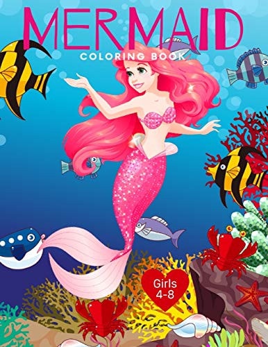 Mermaid Coloring Book Girls 4-8 Cute Nautical Themed Coloring, Dot to Dot, and Word Search Puzzles Provide Hours of Fun For Creative Young Children