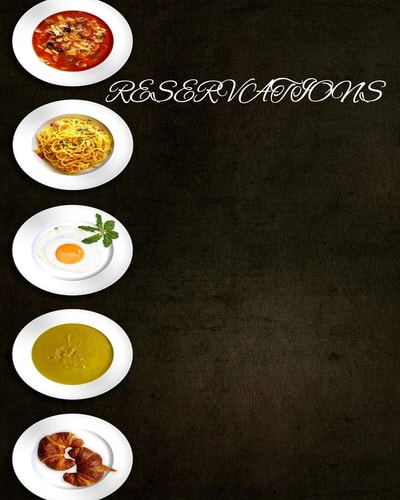 Reservations Reservation Book for Restaurants and Hotels
