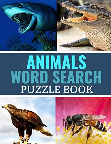 Animals Word Search Puzzle Book 40 Large Print Challenging Puzzles - Gift for Summer & Vacations