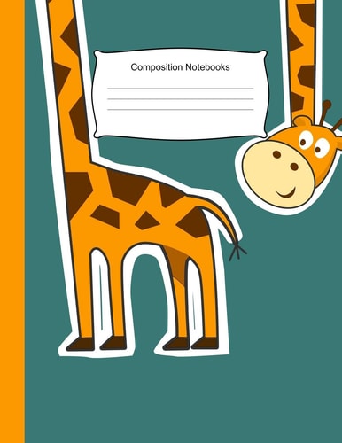 Composition Notebooks 8. 5 X 11,100 Wide Ruled Line Paper, Cute School Notebook, School Composition Notebooks, Back to School, Giraffe