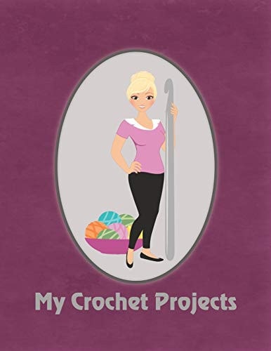 My Crochet Projects Modern Crochet Lady With Blonde Hair on Deep Rose Background, Glossy Finish