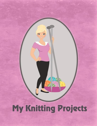 My Knitting Projects Modern Knitting Woman With Blonde Hair on a Dark Rose Background, Glossy Finish