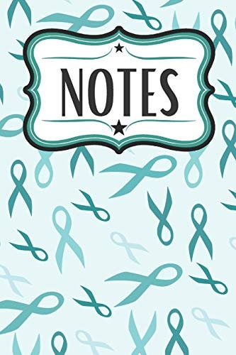 Teal Ribbon Portable Notebook Teal Ribbon Design for Awareness