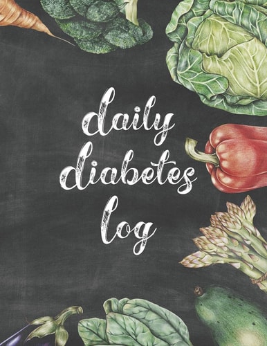 Daily Diabetes Log Simple Weekly Layout For Tracking Glucose Readings One Year Tracker Vegetable Illustration Cover Design BONUS Coloring Pages