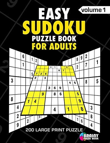 Easy Sudoku Puzzle Book For Adults 200 Large Print Puzzles with Answer Designed to Improve Brain Activity & Promote Logical Mind