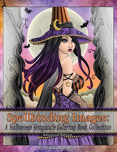 Spellbinding Images A Halloween Grayscale Coloring Book Collection: Advanced Edition