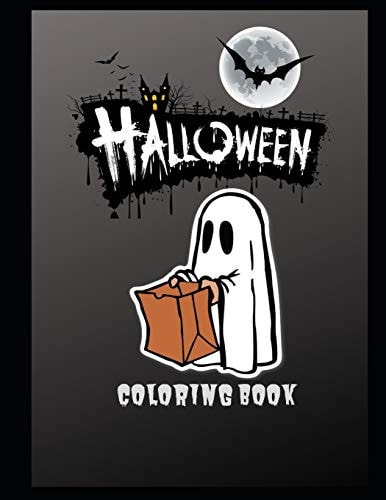 Halloween Coloring Book Halloween Coloring Book, Black and White Drawings and Colored Illustrations to Be Inspired! Funny Pumpkins, Witches, Monsters, Bats, and More, - 100 Large 8. 5 X 11 Inch Pages,