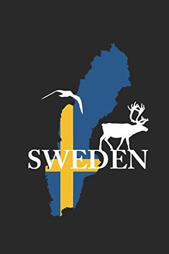 Wikstroem - Notes Sweden Country Flag Moose - Notebook 6x9 Dot Grid