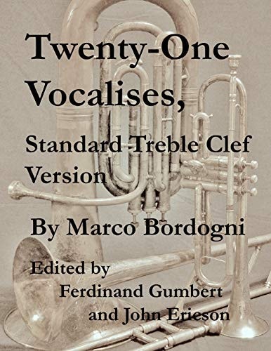 Twenty-One Vocalises, Standard Treble Clef Version