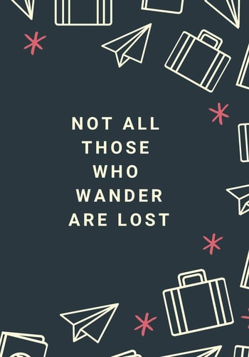 Not All Those Who Wander Are Lost The Perfect Paper Airplane Suitcase Personal Expense Tracker to Track Business, Travel Or Vacation Spending.