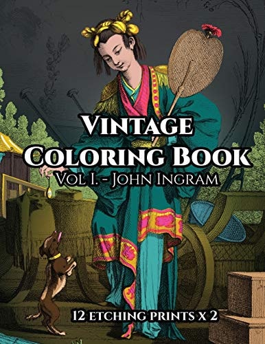 Vintage Coloring Book Vol. 1 - John Ingram Illustrations from 1740s by John Ingram Based on François Boucher