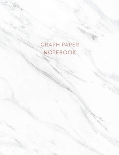 Graph Paper Notebook Soft White Marble - 8. 5 X 11 - 5 X 5 Squares Per Inch - 100 Quad Ruled Pages - Cute Graph Paper Composition Notebook for Children, Kids, Girls, Teens and Students (Math and Science School Essentials)