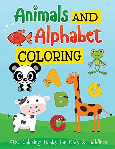 Alphabets and Animal Coloring Book for Children (Large Print)