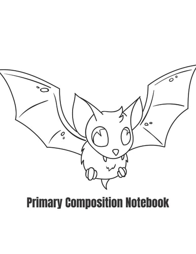 Primary Composition Notebook Bat Halloween Primary School Practice Paper