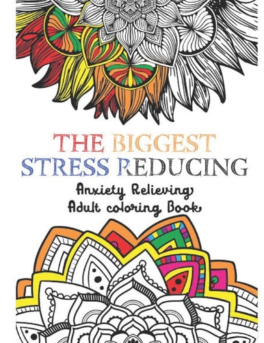 The Biggest Stress Reducing Anxiety Relieving Coloring Book 75 Beautiful & Unique Especially Curated Stress Relieving Designs & Patterns. Mystical Animals, Mandalas And Much More