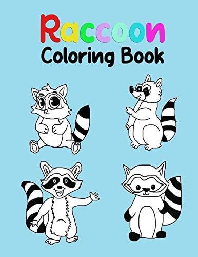 Raccoon Coloring Book Cute Hand Drawn Raccoon Animal Coloring Book for Kids