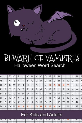 Beware of Vampires Halloween Word Search Puzzles Book Find Circle Spooky Halloween Words Activity Book for Kids and Adults