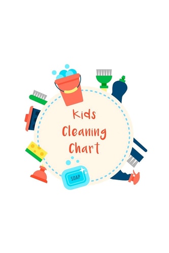 Kids Cleaning Chart Daily and Weekly Responsibility Tracker for Children With Coloring Section