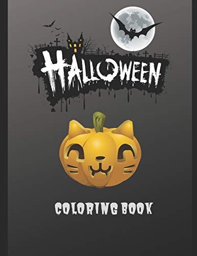 Halloween Coloring Book Halloween Coloring Book, Black and White Drawings and Colored Illustrations to Be Inspired! Funny Pumpkins, Witches, Monsters, Bats, and More, - 100 Large 8. 5 X 11 Inch Pages,